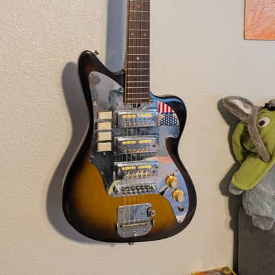 Teisco/Audition 3-Pickup Guitar Vintage 1960s MIJ Sunburst/Mac DeMarco Style image 1