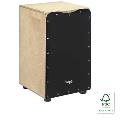 Stagg Cajon Drum Birch Wood, Black With Padded Bag Case image 2