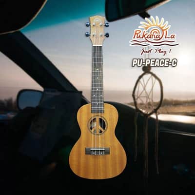 PukanaLa Model PEACE-C Concert Ukulele with Sapele Mahogany Top, Back and Sides image 2