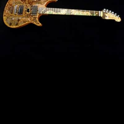 Blueberry Guitar Handmade Electric Guitar Tiger Motif 2022 - Hand Carved & Hand Made image 6