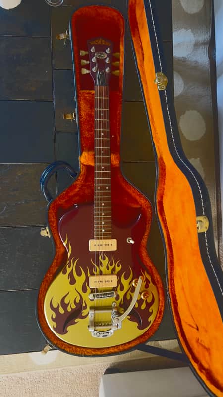 Washburn 1999 Washburn USA Custom Shop MR400 Bigsby Semi-Hollow – Buzz Feiten – Serial 9908 1999 - Gold Sparkle Finish image 1
