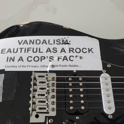 Kurt Cobain Vandalism Strat Replica (Relic) Nirvana Squier | Reverb