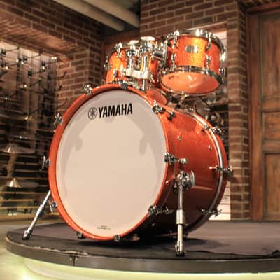 Yamaha Absolute Hybrid Maple 5-pieces Orange Sparkle Drum Set - Demo! image 3