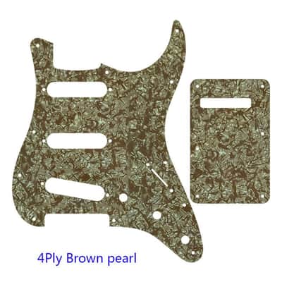 Guitar Pickguard With Back Plate Suit For USA/Mexico Fender Strat Standard SSS ST-4Ply Grey Pearl image 7