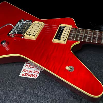 1979 - 1981 Hamer USA Standard Explorer Flame Top Transparent Cherry - Kahler Trem - Extremely RARE! Original Hamer Case - Four Digit Serial # 0583 image 6