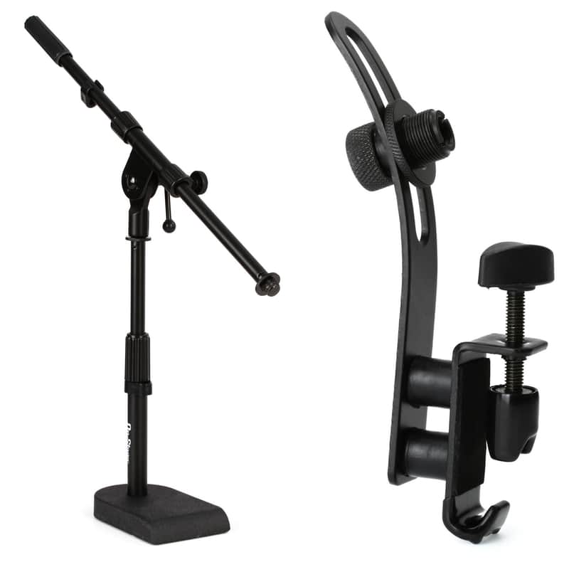 On-Stage Stands MS7920B Bass Drum / Boom Combo Mic Stand Bundle with On-Stage Stands DM50 Drum Rim Mic Clip image 1