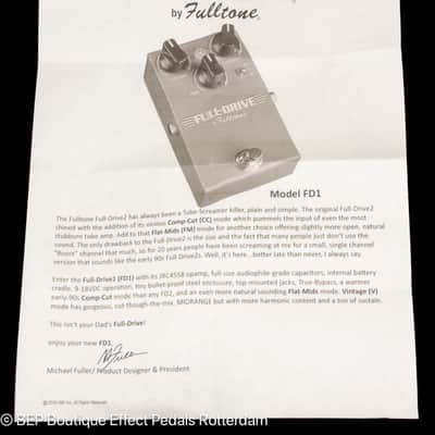 Fulltone FD1 Full-Drive 1 Overdrive 2018 s/n 570 made in the USA image 10