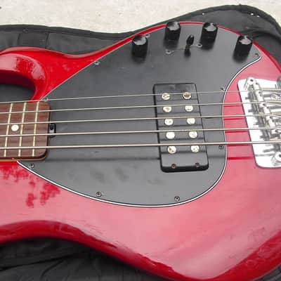 Musicman StingRay 5 string bass H 1993 Candy Red image 9