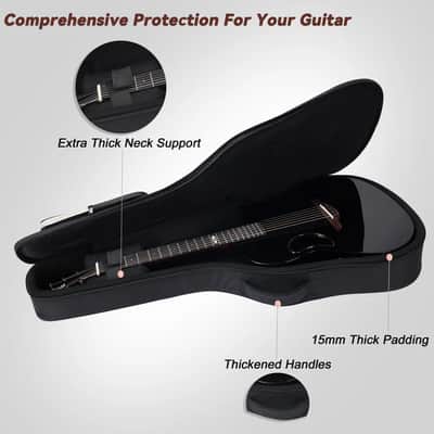 WINZZ Black Solid Spruce Top With Carbon Fiber Back Electro Acoustic Guitar - AFO300CE image 8