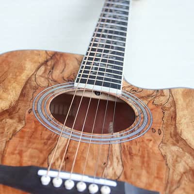 Electric Acoustic Guitar 41 Inch Dead Wood Cutaway Design with Fingerboard Inlay High Glossy Folk Guitar with EQ image 10