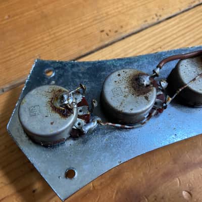1970s Vintage Satellite Jazz Bass Guitar Control Plate image 6