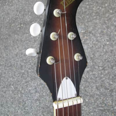 Vintage 60s Teisco Decca TULIP Guitar '3-D' Metal Pickguard 4/2 Headstock!  JAPAN ! HAS WIRING MOD image 3