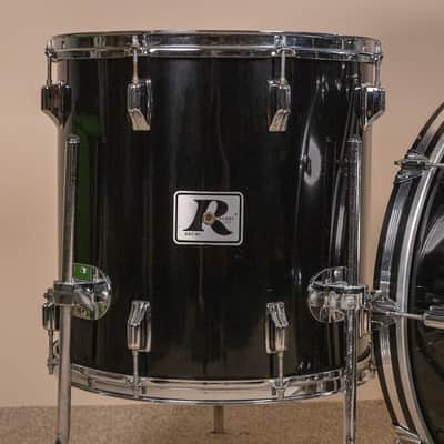 1980s Rogers XP-8 Jet Black Drum Pearl Drum Set 14x22 9x13 and 16x16 image 2