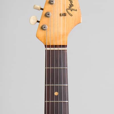 Fender  Duo-Sonic Solid Body Electric Guitar (1963), ser. #83001, original brown hard shell case. image 5