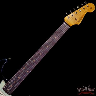 Fender Custom Shop 1960 Stratocaster Heavy Relic Aged Black over 3 Tone Sunburst 7.65 lbs image 4