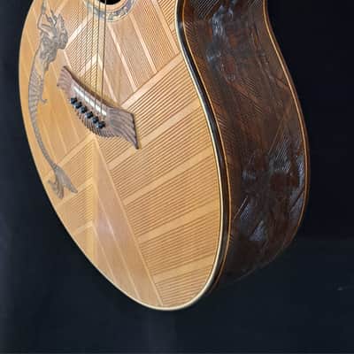 Blueberry LEFT HANDED Acoustic Guitar Grand Concert Mermaid Motif - NEW IN STOCK image 8