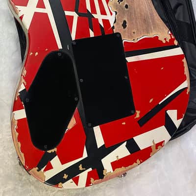 NEW ! EVH Limited Edition Wolfgang Special Striped Series - Ebony Fingerboard, Red, Black, White, Aged - 8lbs - Authorized Dealer - G07159 image 7