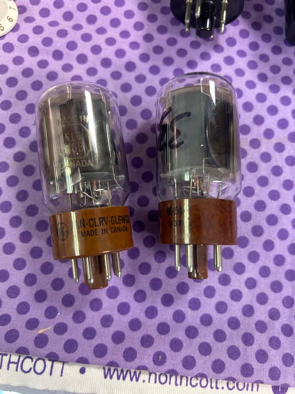 G.E 6L6 1950’s  - Brown Base Glass Tube image 1