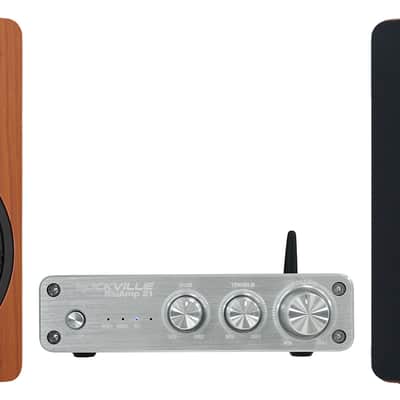 Rockville BLUAMP 21 Bluetooth Home Audio Receiver Amp+(2) 5.25" Wood Speakers image 1