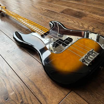 1999 Fender PB-62 Precision Electric Bass 1962 Reissue Sunburst Mirror Guard MIJ Japan image 5