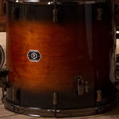 Noble & Cooley *Pre-Order* Horizon Series 16x16" Honey Maple Black Burst Gloss Floor Tom Drum w/Legs & Black Hardware | Made in the USA | Special Order | Authorized Dealer image 1