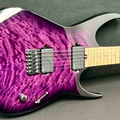 Dean Guitars - USA - Exile - Jon Donias - Trans Purple Burst Quilt Maple Top - 5-Piece Birdseye Maple/Walnut Slim C Neck - 24 Jumbo Stainless Steel Frets - Fishman Fluence Modern Black Pickups - Sperzel Locking Tuners - OHSC - Call for Best Price !!! image 5