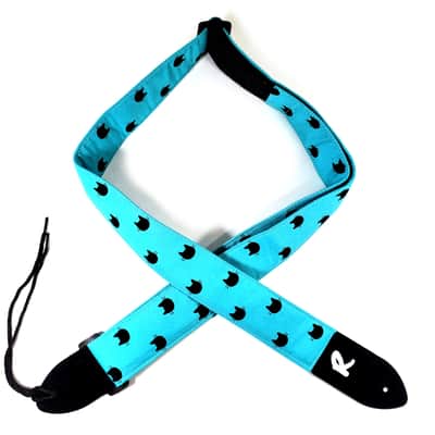 Cat Polka Dot Guitar Strap - Adorable Teal Cat Handmade Guitar Strap- Double Padded-Cool Guitar Strap- Guitar Strap for Electric Acoustic image 3