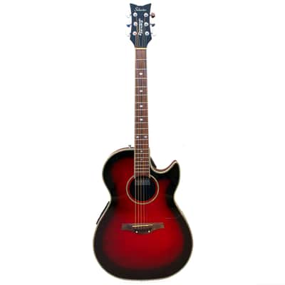 Schecter Diamond Series Acoustic-Electric Guitar Transparent Red Burst Bild 2