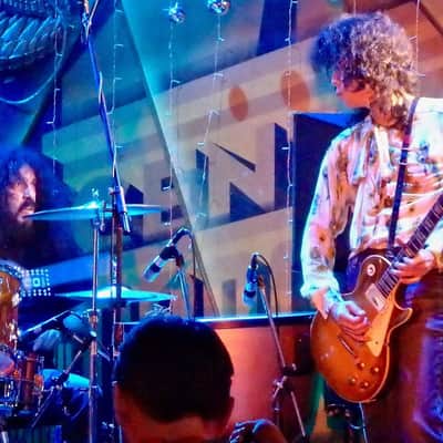 Quiet Riot, Frankie Banali's  2012 Kennedy Center Ludwig "Bonham" Amber  Vistalite Kit 14/16/18/26 image 22