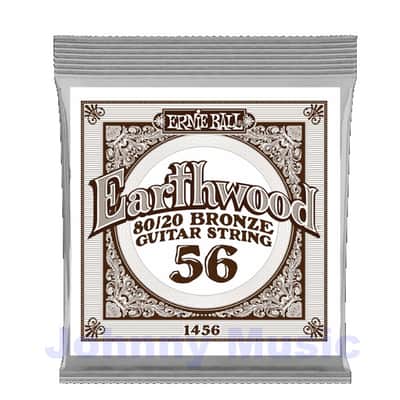 .056" Earthwood 80/20 Bronze Wound Over Brass-Plated High-Carbon Steel Hex-Core Acoustic Guitar Single String image 1
