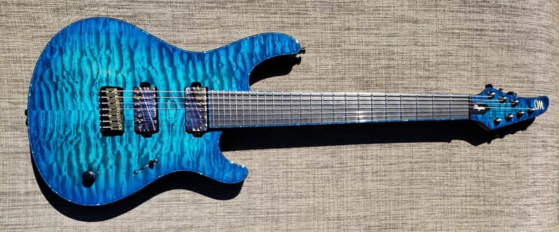 Mayones Regius 7 Infinite Blue 5A Quilt Ragnarok NAMM 2019 image 1