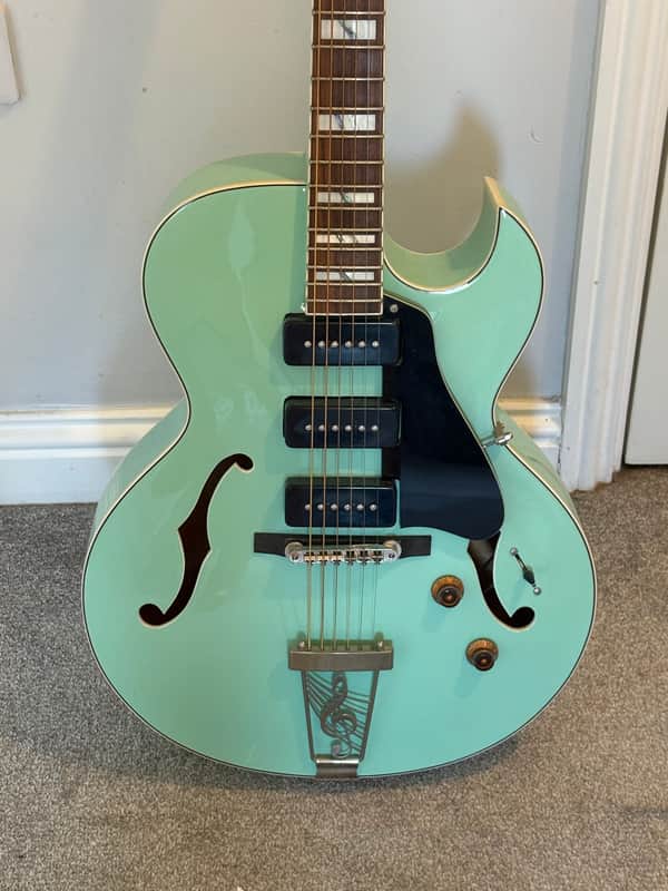 Dean Hollowbody, Maple Top, Sea Foam Green image 1