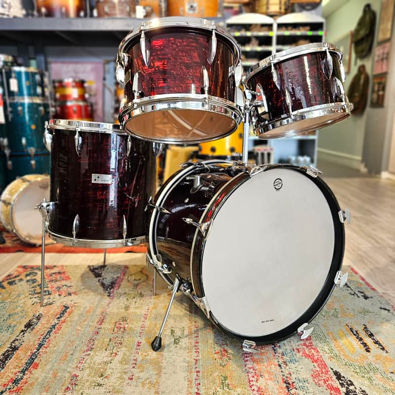 Sonor Teardrop 20-16-13-12" Drum Kit in Ruby Pearl 6-ply Beech image 1