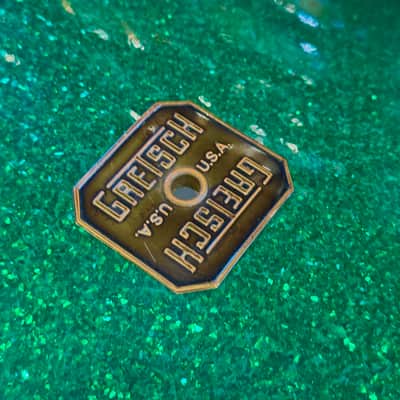 USED 1990's Gretsch Square Badge USA Custom in Green Sparkle - 18x20, 10x12, 14x15 image 2