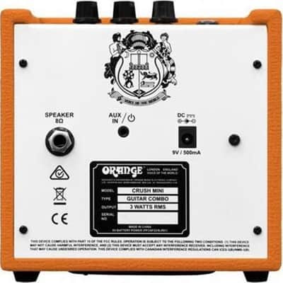Orange Crush Mini Battery-Powered Electric Guitar Combo Amplifier, 3W, Orange image 2