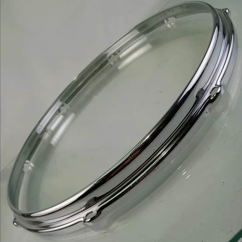 Slingerland 14" 8-Lug Chrome over Brass Stick-Saver Snare Drum/Floor Tom COB Rim/Hoop image 1