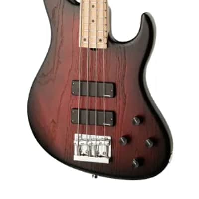 Sadowsky MetroLine 24-Fret Modern Bass-Swamp Ash Body-4 String-Burgundy Burst Transparent Satin image 4