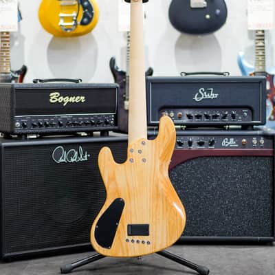 Lakland US Custom 55-60 Vintage J Bass - Natural w/Active Preamp, MOP Block Inlay & White Binding image 9