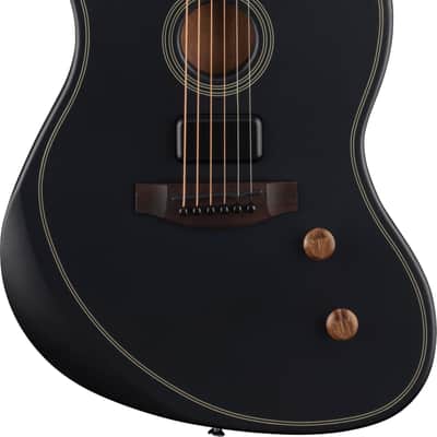 Fender Acoustasonic Standard Jazzmaster Acoustic-Electric Guitar, Solid Spruce Top, Black image 2