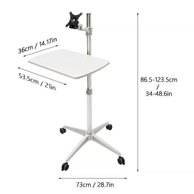 Adjustable Mobile Computer Stand Desk | Rolling Laptop Table Cart with Silent Wheels – Perfect for Studio Musicians, Home Recording, and Performers image 2