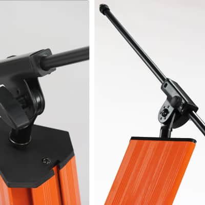 Keyboard Stand (2-Tier) with Mic Boom Arm Adapter by FAT TOAD | Professional Double Sliding Electronic Piano Column Tower for Turntable, DJ Audio Gear & Studio Synthesizer image 4