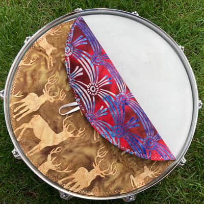 14" reversible Drum Bunny cotton drum cover - partial mute - dampener - compare to Big Fat Snare Drum Quesadilla, Drum Tortilla image 4