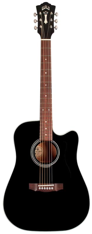 Guild Guild D-140CE Black Dreadnought Cutaway Acoustic Electric 2023 - Black image 1