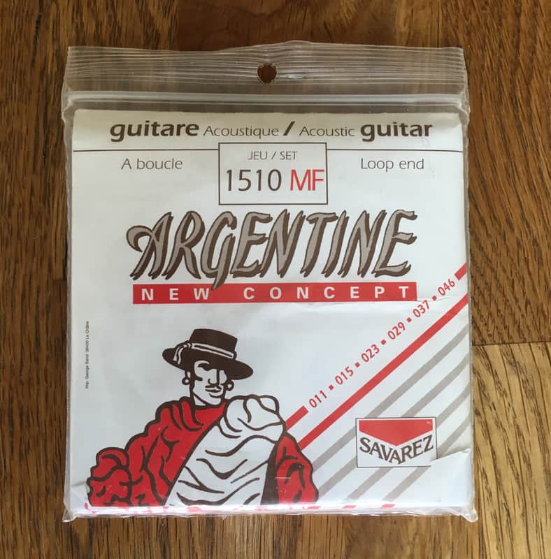 Set of Savarez Argentine 1510MF medium tension loop-end guitar strings image 1