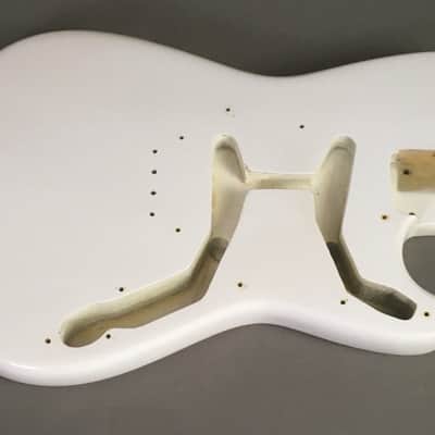 1963 Vintage Fender Musicmaster Duo Sonic Short Scale Guitar Body Olympic White image 1