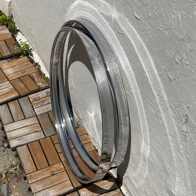 1980's (2) Sonor 22" Ferromanganese Chrome Bass Drum Hoops Phonic Performer Rims image 7