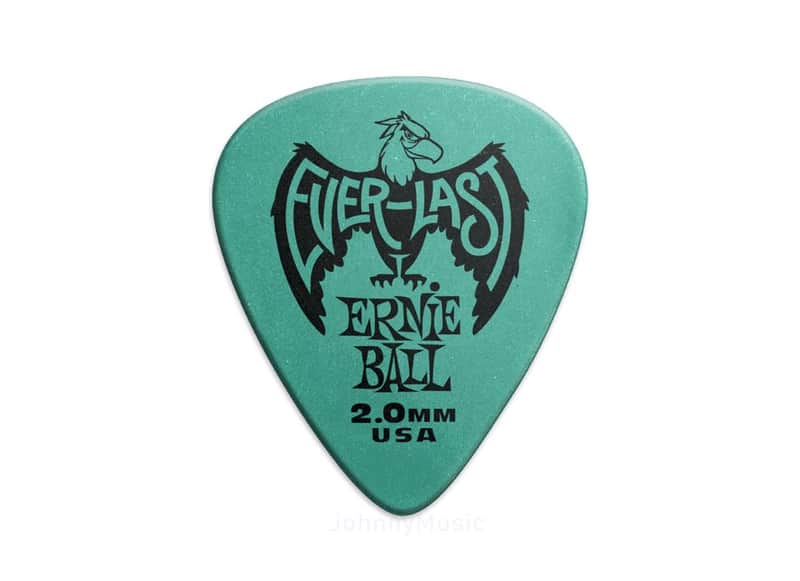 2.0mm Teal Everlast Picks 12-Pack Non-Slip Textured Delrin, world standard shape / specifications image 1