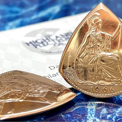 *Special Offer 20% Discount* Two (2) Queen Elizabeth 1966 Penny Coin Guitar Picks. image 2