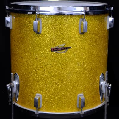 Trixon 25.5/13/16/5x14 Drum Set - Speedfire Gold Glitter NOS image 6