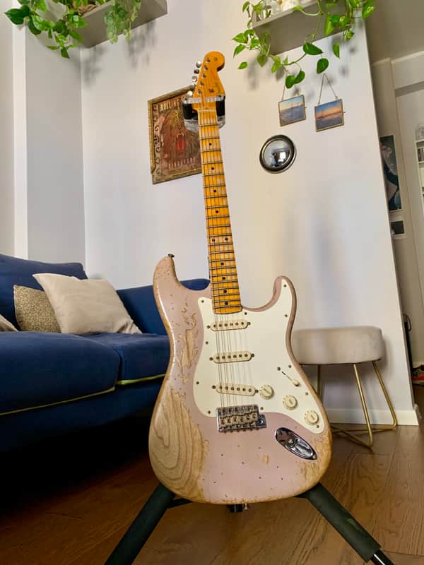 Fender Ltd Spring Event 2021 Red Hot Stratocaster Super Heavy Relic Dirty Shell Pink (Custom Shop) 2022 - Rosa image 1